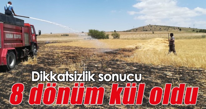 8 Dönüm Tarla Kül Oldu