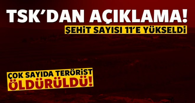 Zeytin Dalı Harekatında Şehit Sayısı 11'e Yükseldi