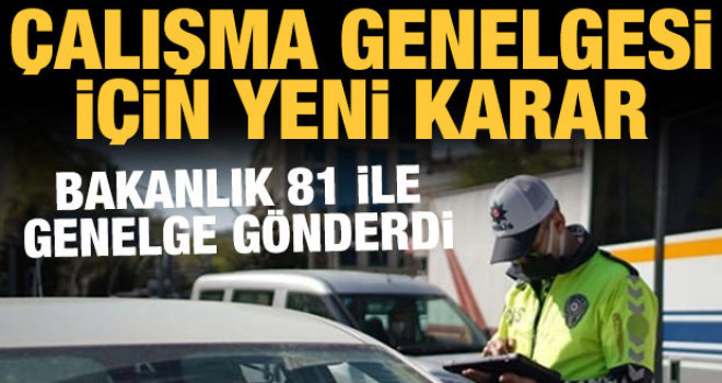 İçişleri Bakanlığı'ndan çalışma belgesi genelgesi