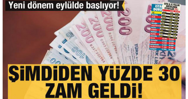 Yeni dönem eylülde başlıyor! Şimdiden yüzde 30 zam geldi