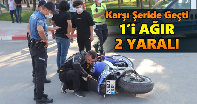 Karaman'da motosiklet devrildi: 2 yaralı