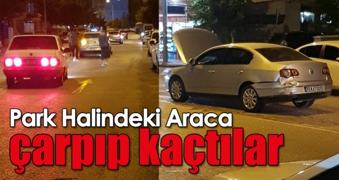 Karaman'da Park Halindeki Araca Çarptılar