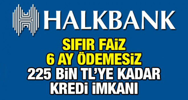 Halkbank sıfır faiz ile 6 ay ödemesiz 225 bin TL'ye kadar kredi veriyor! İşte başvuru detayları