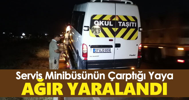 Konya'da servis minibüsünün çarptığı yaya ağır yaralandı