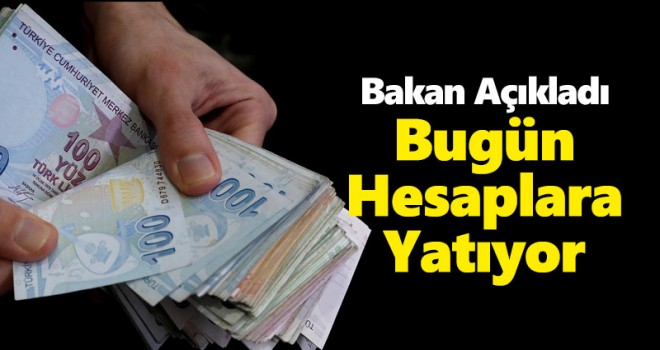 Bakan açıkladı! Bugün hesaplara yatıyor