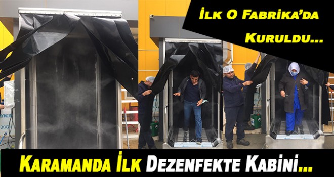 Şimşek Bisküviden Karamanda ilk dezenfekte kabini