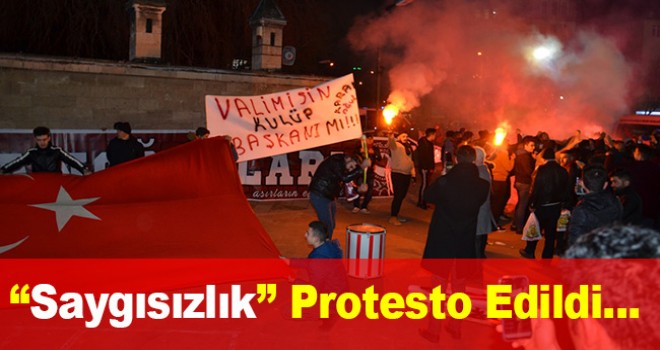 Karaman Belediyespor taraftarları maçta çıkan olayları protesto etti