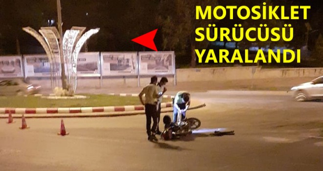 Motosiklet sürücüsü yaralandı