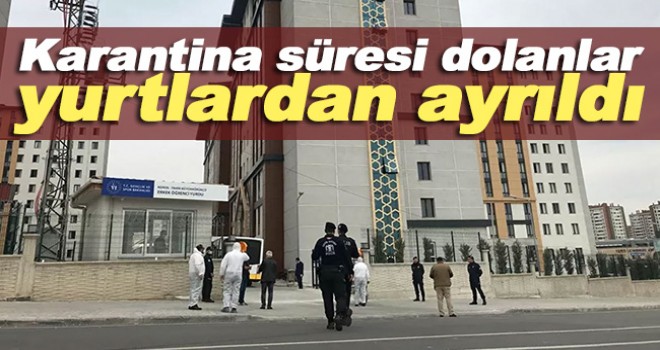Karantina süresi dolan 17 bin 504 kişi yurtlardan ayrıldı