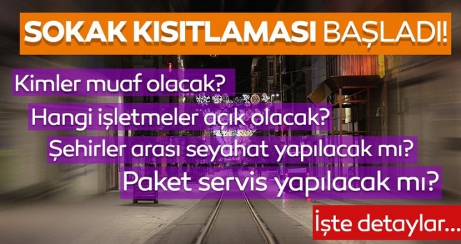 Sokağa Çıkma Kısıtlama Başladı! Kimler Muaf, Hangi İşletmeler Açık Olacak?