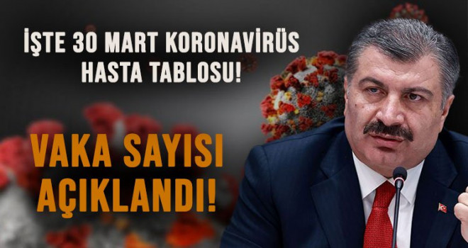 30 Mart koronavirüs tablosu! Vakalarda Büyük artış...