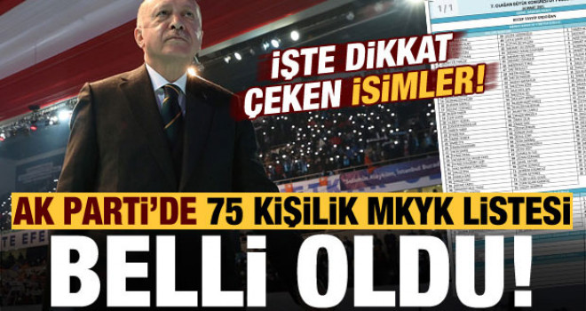 AK Parti MYK belli oldu! İşte isim isim tam liste