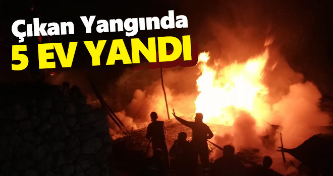 Karaman'da Ev Yangını! 5 Ev Yandı