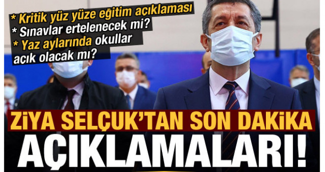 Ziya Selçuk'tan canlı yayında yüz yüze eğitim ve sınav açıklaması!