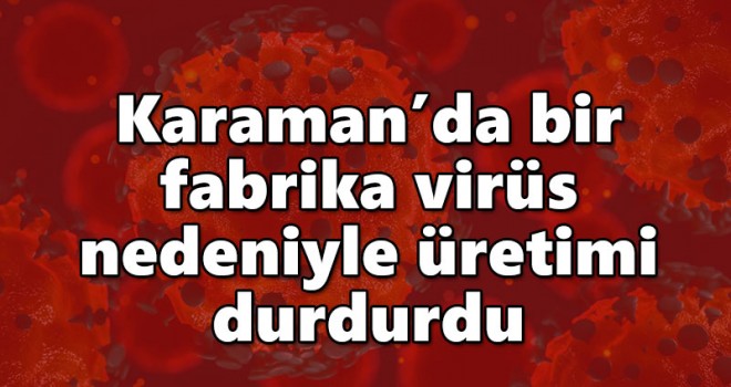 Karaman’da bir fabrika virüs nedeniyle üretimi durdurdu