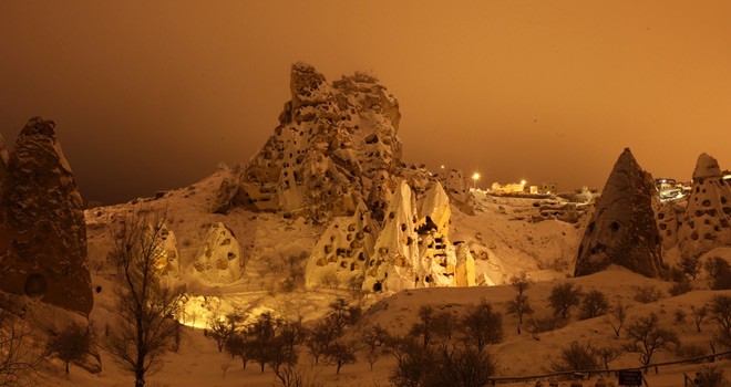 Peribacaları Beyaza Büründü