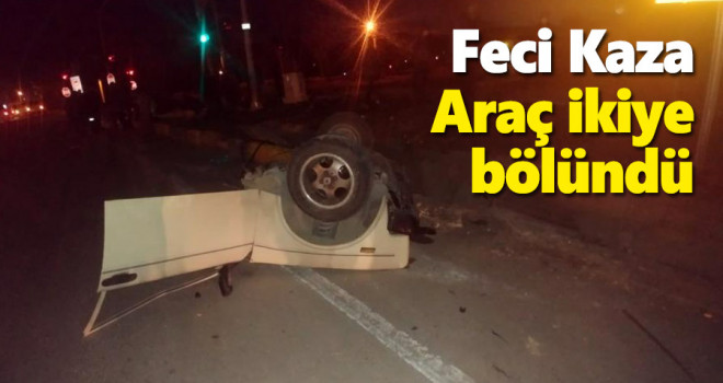 Antalya'daki kazada otomobil ikiye bölündü: 2 yaralı