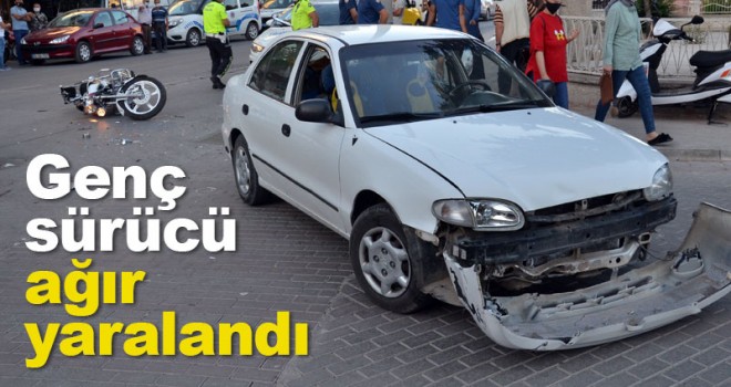 otomobil ile motosikletin çarpıştığı kazada iki kişi yaralandı