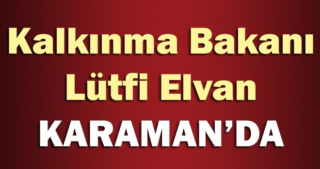 Kalkınma Bakanı Lütfi Elvan Karaman'da