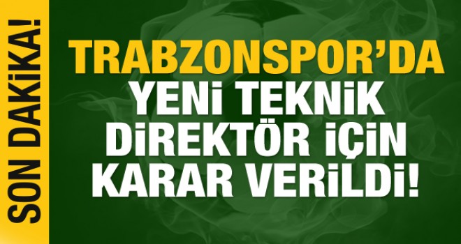 Trabzonspor'dan teknik direktör kararı