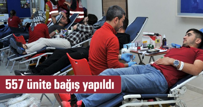 Kan bağışı kampanyasında 557 ünite kan alındı