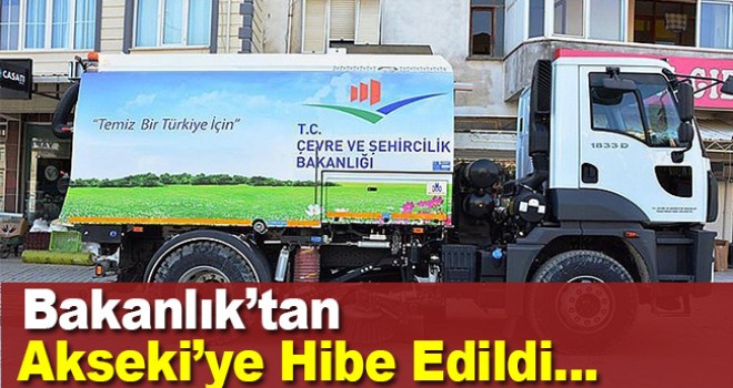 Akseki Belediyesi'ne yol süpürme aracı hibe edildi
