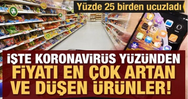 Koronavirüs yüzünden fiyatı en çok artan ve düşen ürünler!