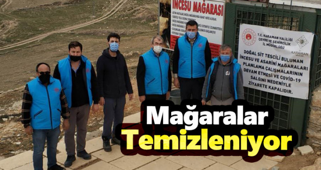 Karaman'da ki Mağaralarda Temizlik Çalışması Yapıldı