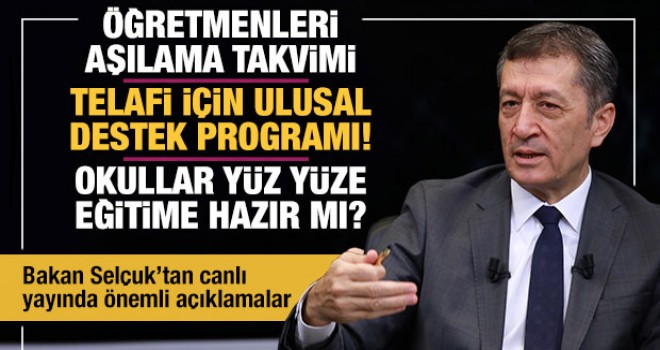 Bakan Selçuk: Öğretmenleri Aşılama Takvimi