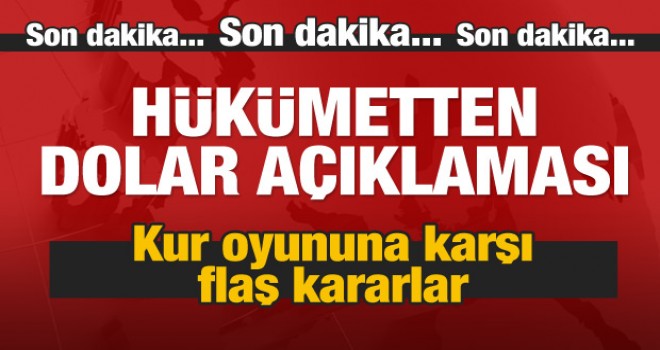 Hükümetten Kritik Dolar Açıklaması