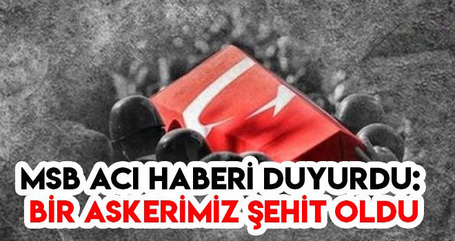 MSB: Bir askerimiz şehit oldu