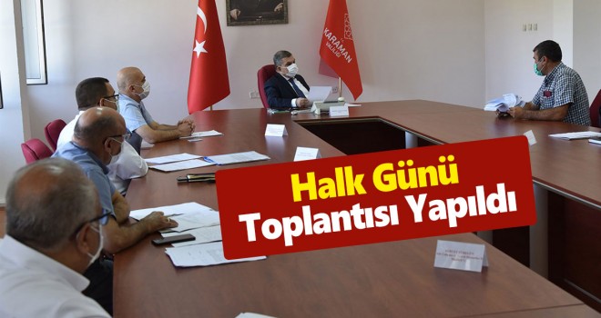 Halk Günü Toplantısı Vali Işık Başkanlığında Yapıldı