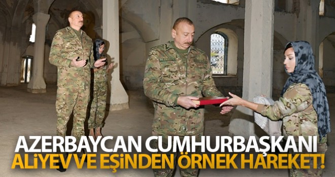 Azerbaycan Cumhurbaşkanı Aliyev ve eşinden örnek hareket