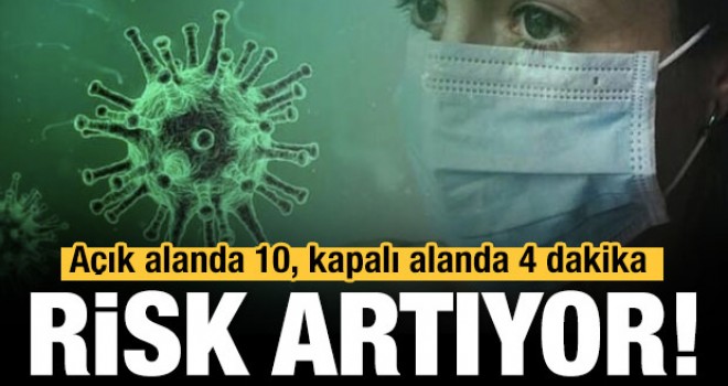 Kapalı alanda 4 dakikada bulaşıyor