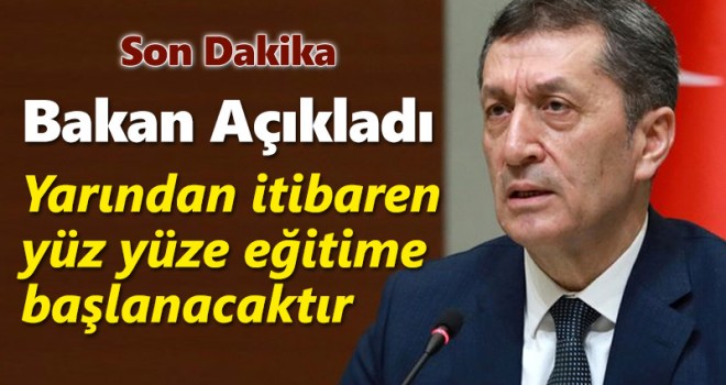 Milli Eğitim Bakanlığı'ndan çok önemli yüz yüze eğitim kararı!
