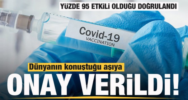 Dünyanın konuştuğu aşıya onay verildi! Yüzde 95 etkili...