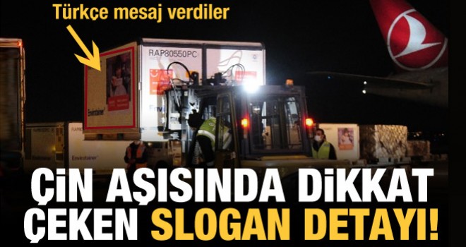 Çin’den gelen aşılarda dikkat çeken slogan detayı!