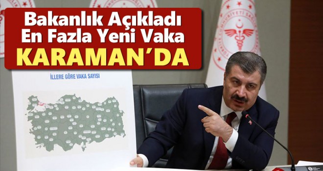 Bakanlık Açıkladı! En fazla yeni vakanın görüldüğü yer: Karaman