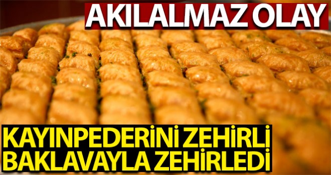 Damattan kayınpederine zehirli baklava