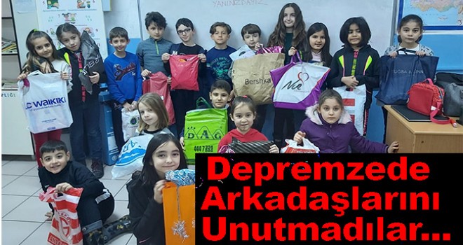 İlkokul öğrencileri deprem mağduru arkadaşlarını unutmadı