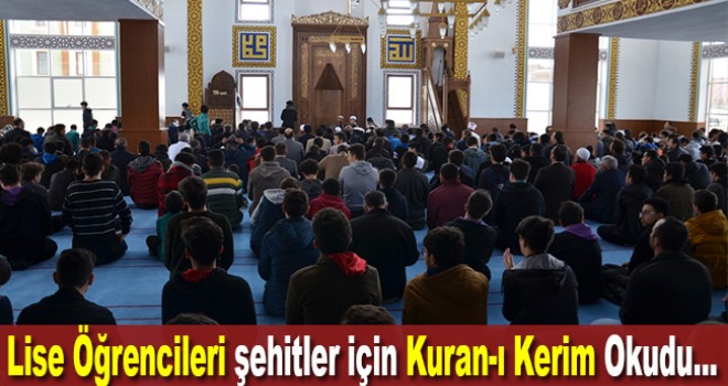 Karaman'da lise öğrencileri şehitler için Kur'an-ı Kerim okudu
