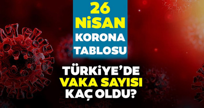 26 Nisan koronavirüs tablosu! Koronavirüste Türkiye'de Son Durum