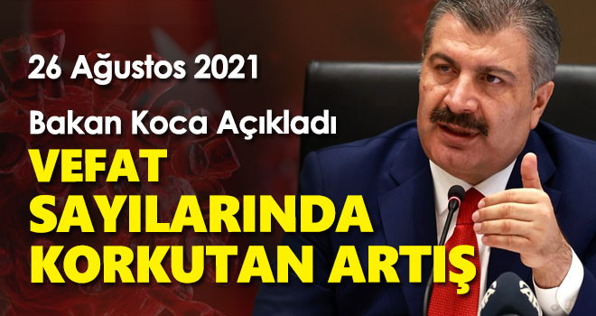 26 Ağustos koronavirüs tablosu! Vaka Sayılarında Son Durum